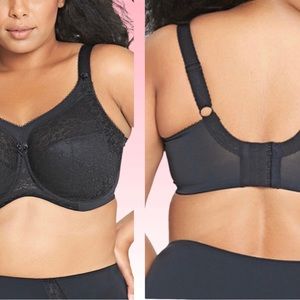 Black Lace Overlay Goddess Adelaide Full Cup Underwire Bra SIZE 38M